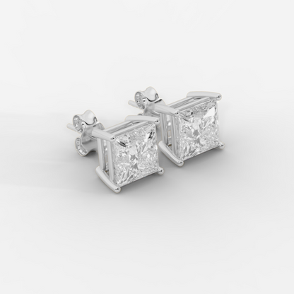 Princess Cut Basket Studs