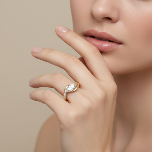 Hannah Marquise Mirage Bypass Ring