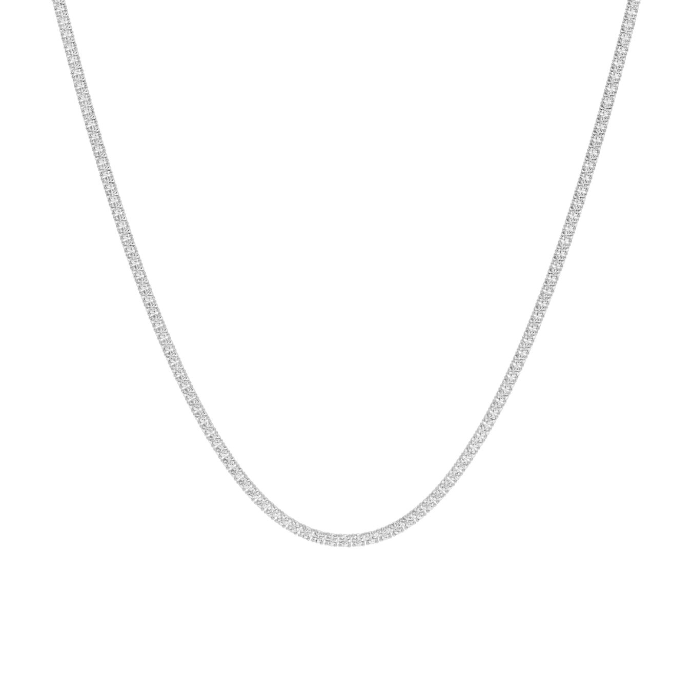 Classic Round Brilliant Diamond Tennis Necklace