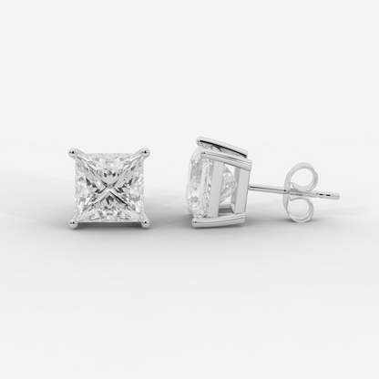 Princess Cut Basket Studs