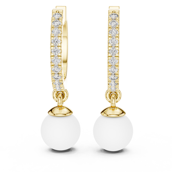 Opes Diamond Pearl Drop Earrings 3555