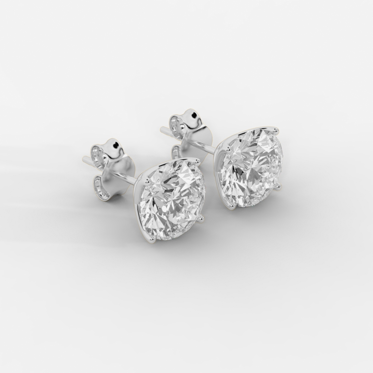 Round Cut Tulip Basket Studs