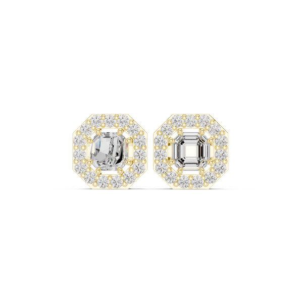 Opes Asscher Halo Earrings 3493