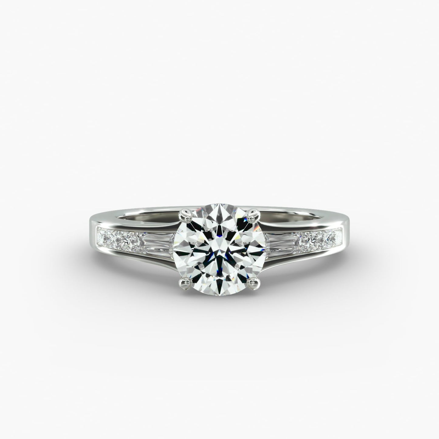 CUSTOM Round 6.33 CT LAB DIAMOND Ring in White Gold