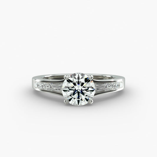 CUSTOM Round 6.33 CT LAB DIAMOND Ring in White Gold