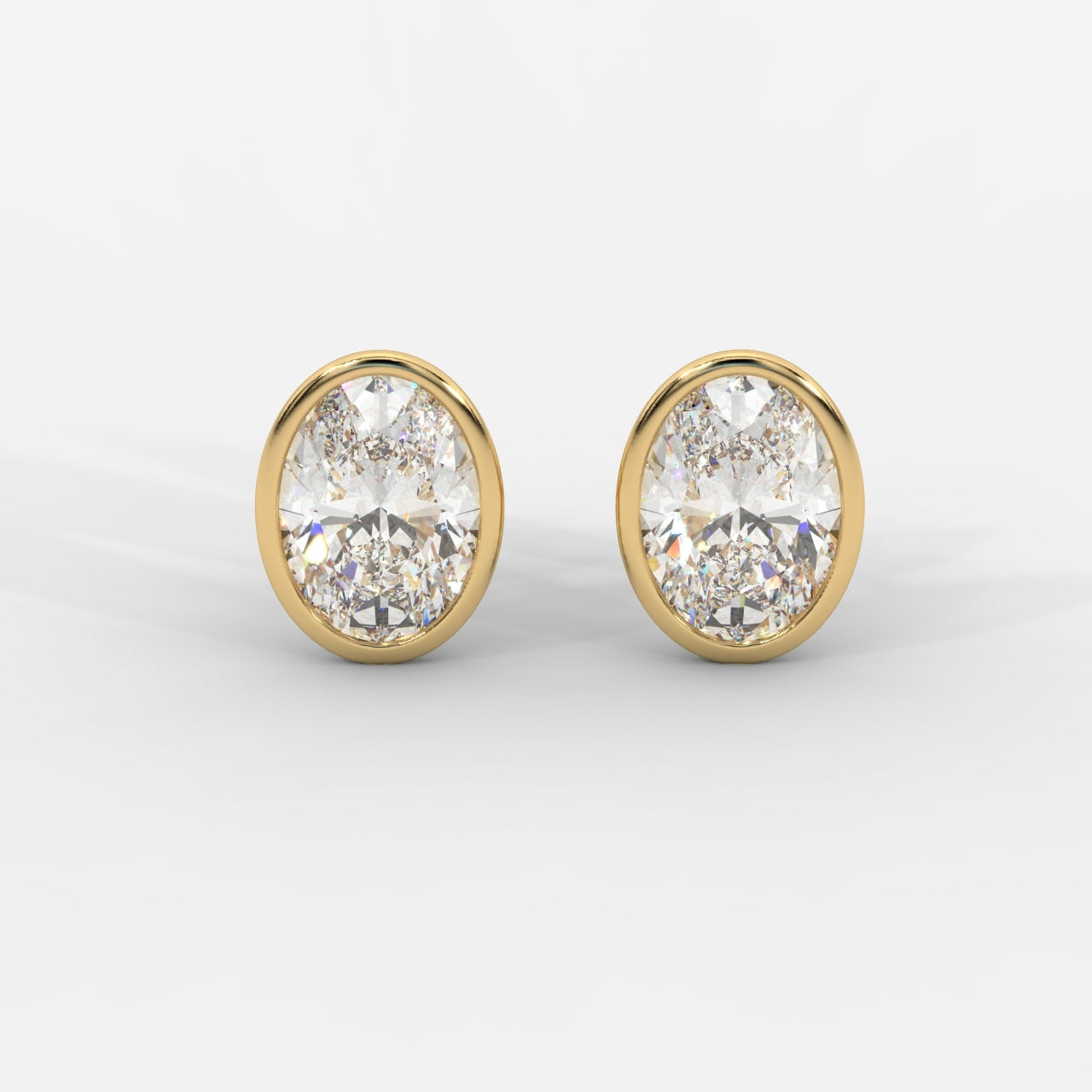 Oval Cut Bezel Studs