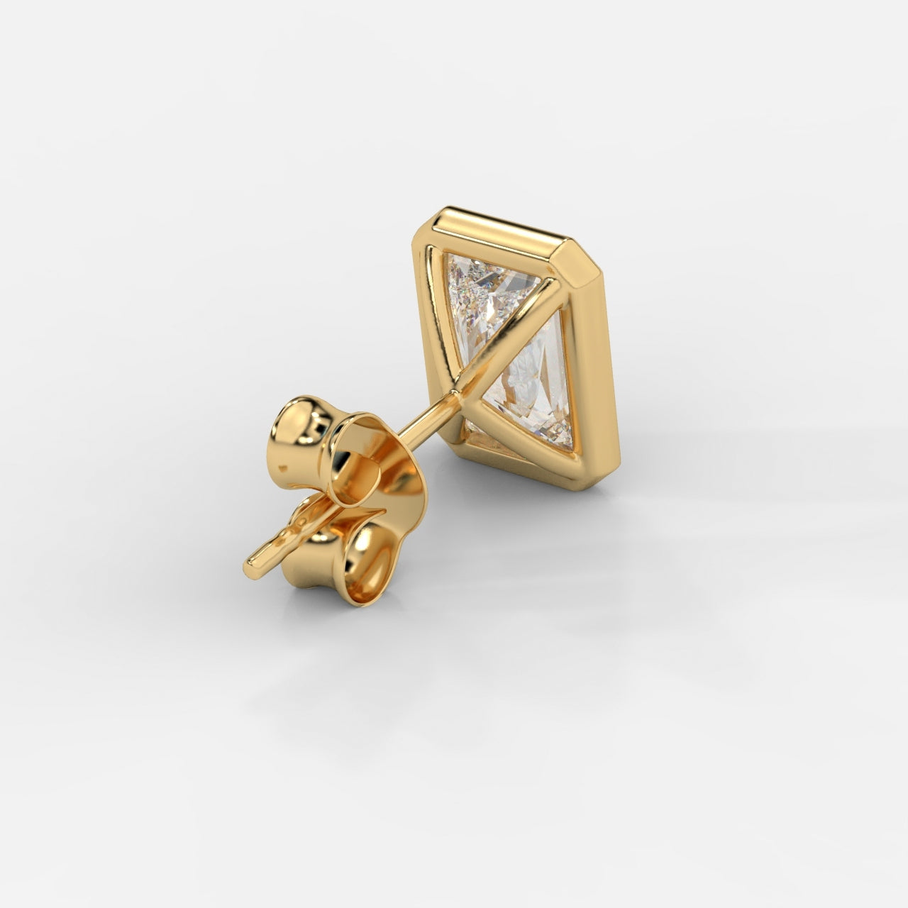 Radiant Cut Bezel Studs