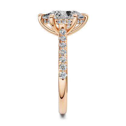 Hollie Hidden Halo Cathedral Pavé Ring