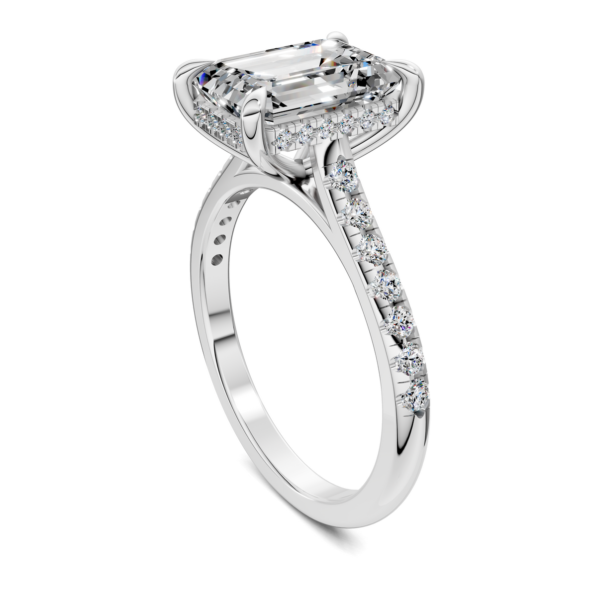 Hollie Hidden Halo Cathedral Pavé Ring