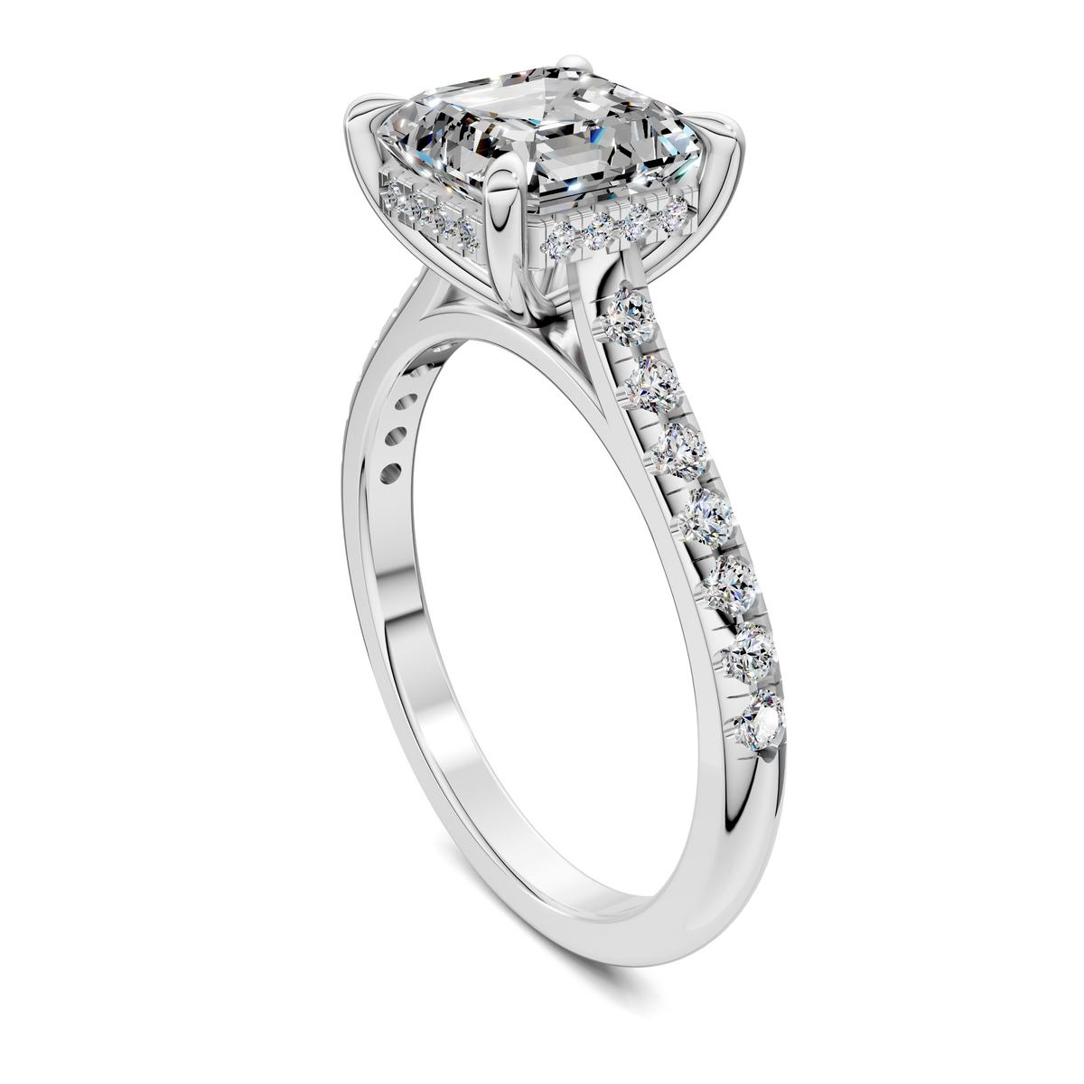 Hollie Hidden Halo Cathedral Pavé Ring