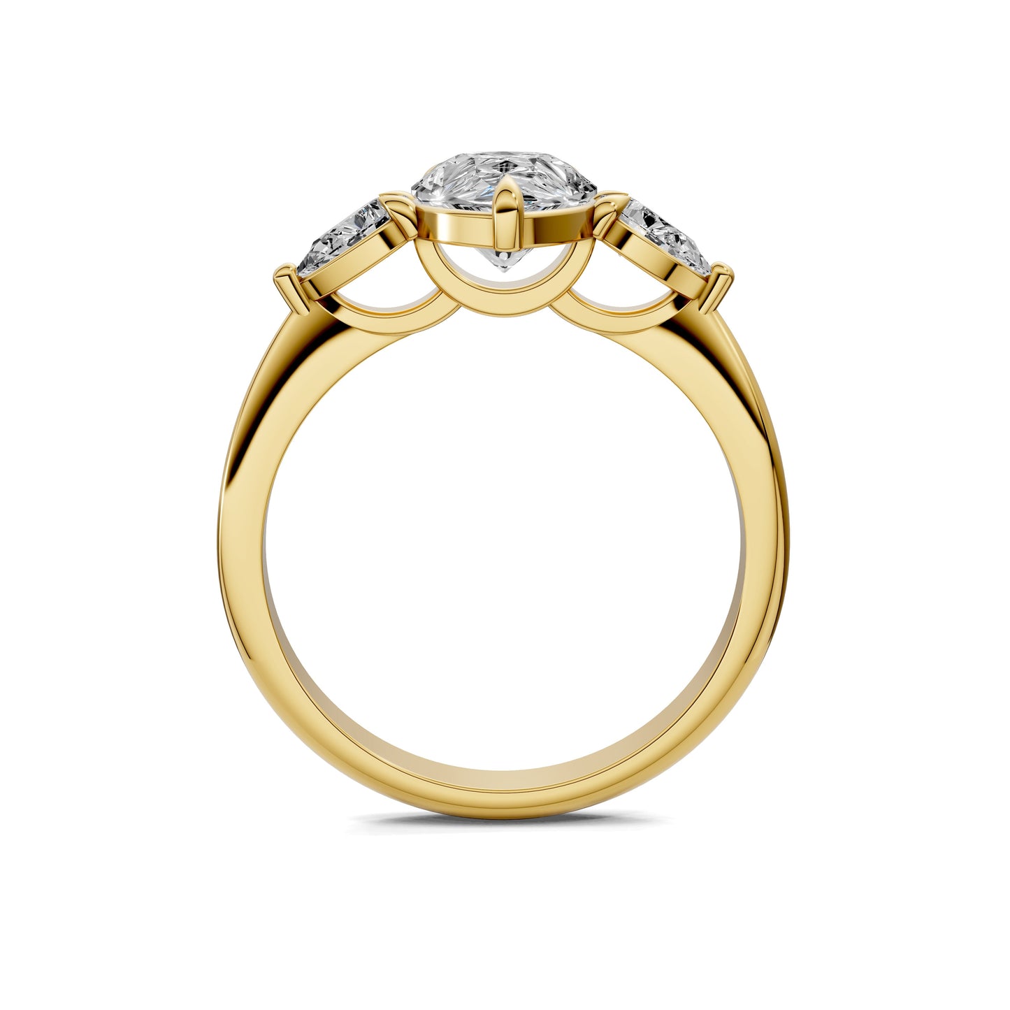 Emily Pear Three Stone Engagement Ring