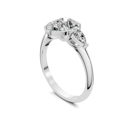 Emily Pear Three Stone Engagement Ring