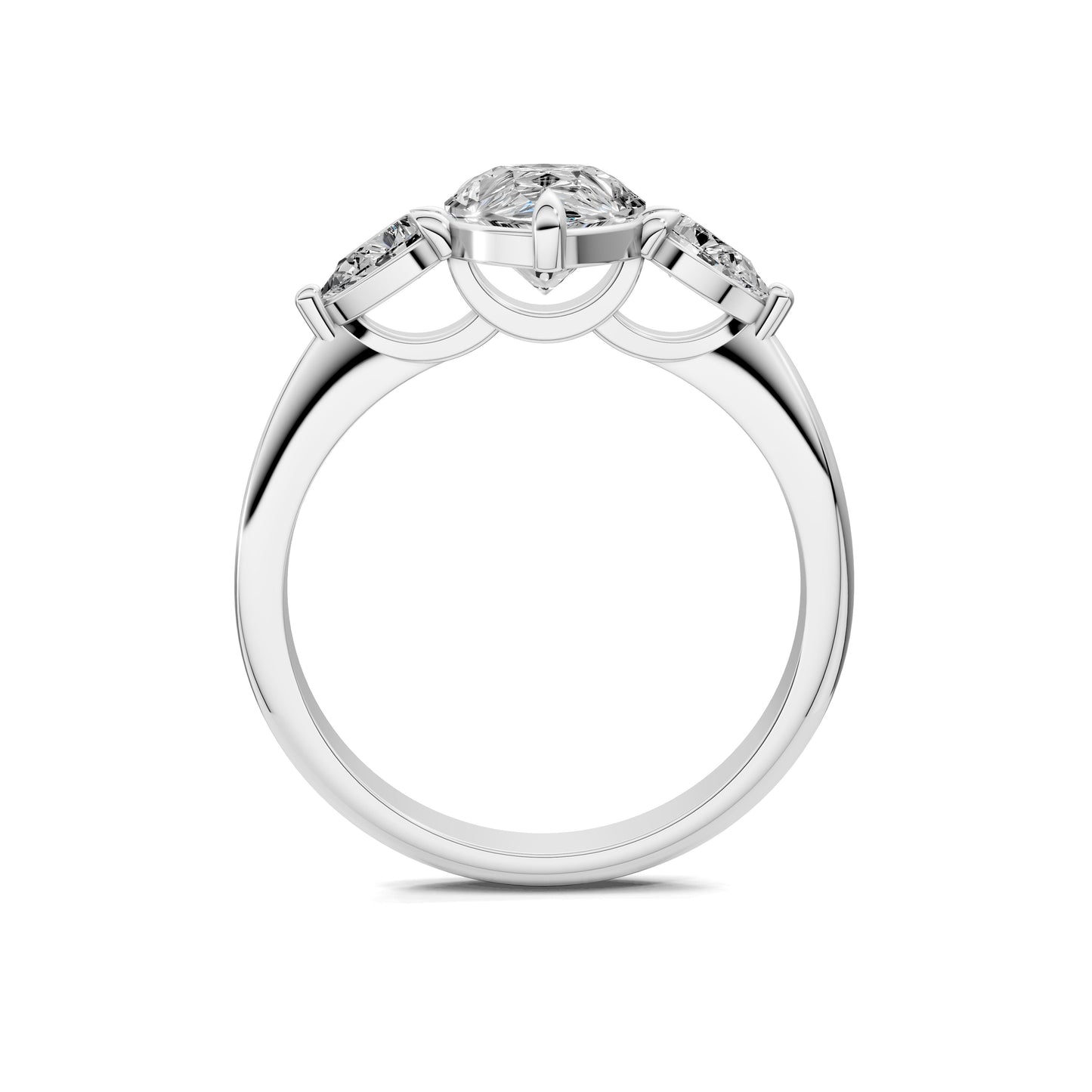 Emily Pear Three Stone Engagement Ring