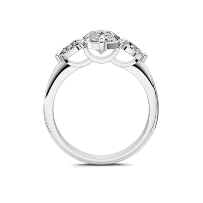 Emily Pear Three Stone Engagement Ring