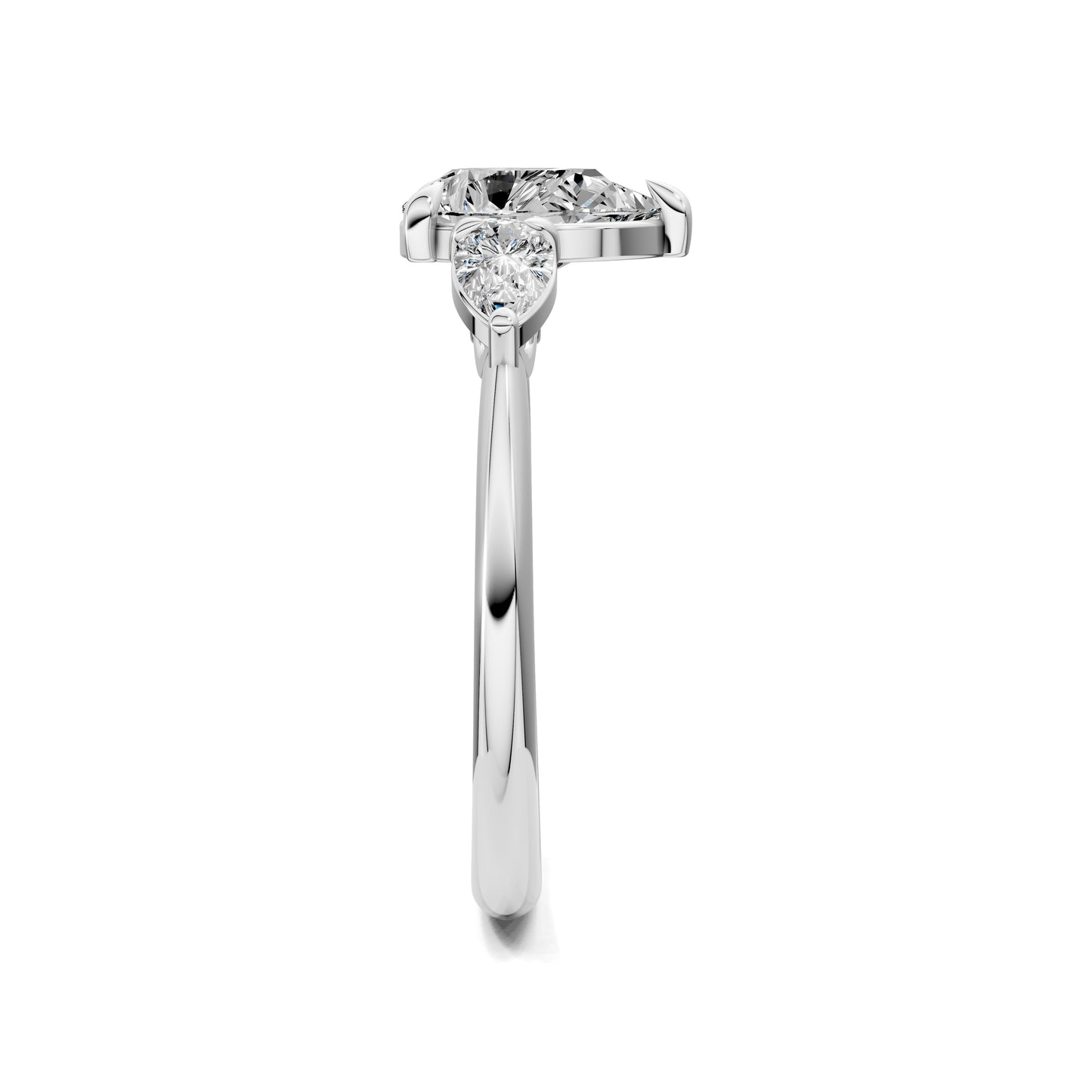 Emily Pear Three Stone Engagement Ring