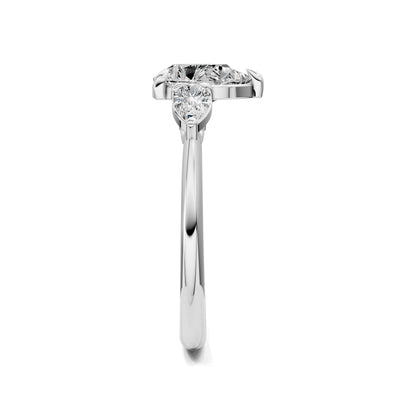Emily Pear Three Stone Engagement Ring