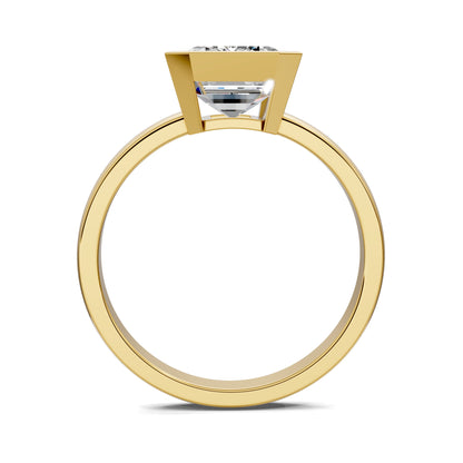 Sarah Bezel Set Engagement Ring – 2.5ct Emerald Cut Lab Grown Diamond