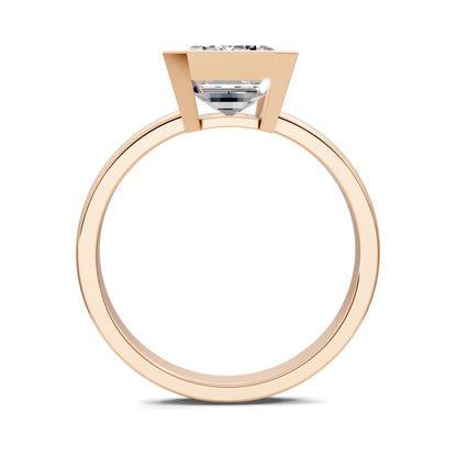 Sarah Bezel Set Engagement Ring – 2.5ct Emerald Cut Lab Grown Diamond