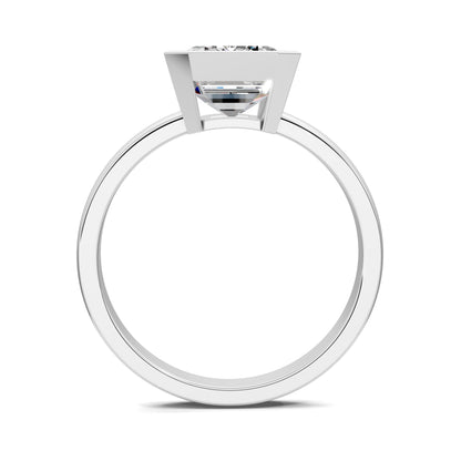 Sarah Bezel Set Engagement Ring – 2.5ct Emerald Cut Lab Grown Diamond