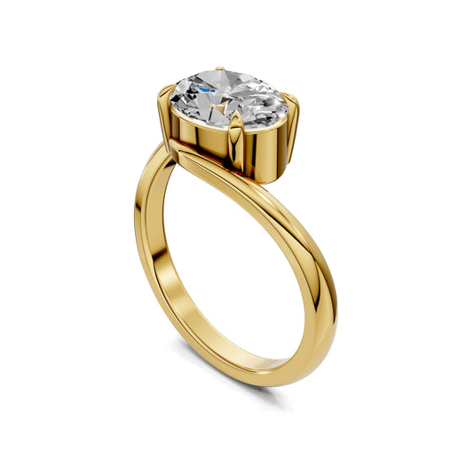 Samantha Solitaire Oval Bypass Engagement Ring