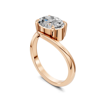 Samantha Solitaire Oval Bypass Engagement Ring