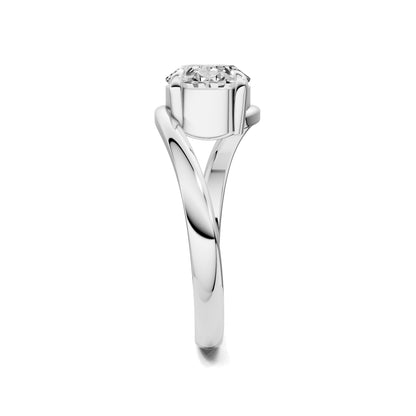 Samantha Solitaire Oval Bypass Engagement Ring - 2ct Oval Lab Grown Diamond