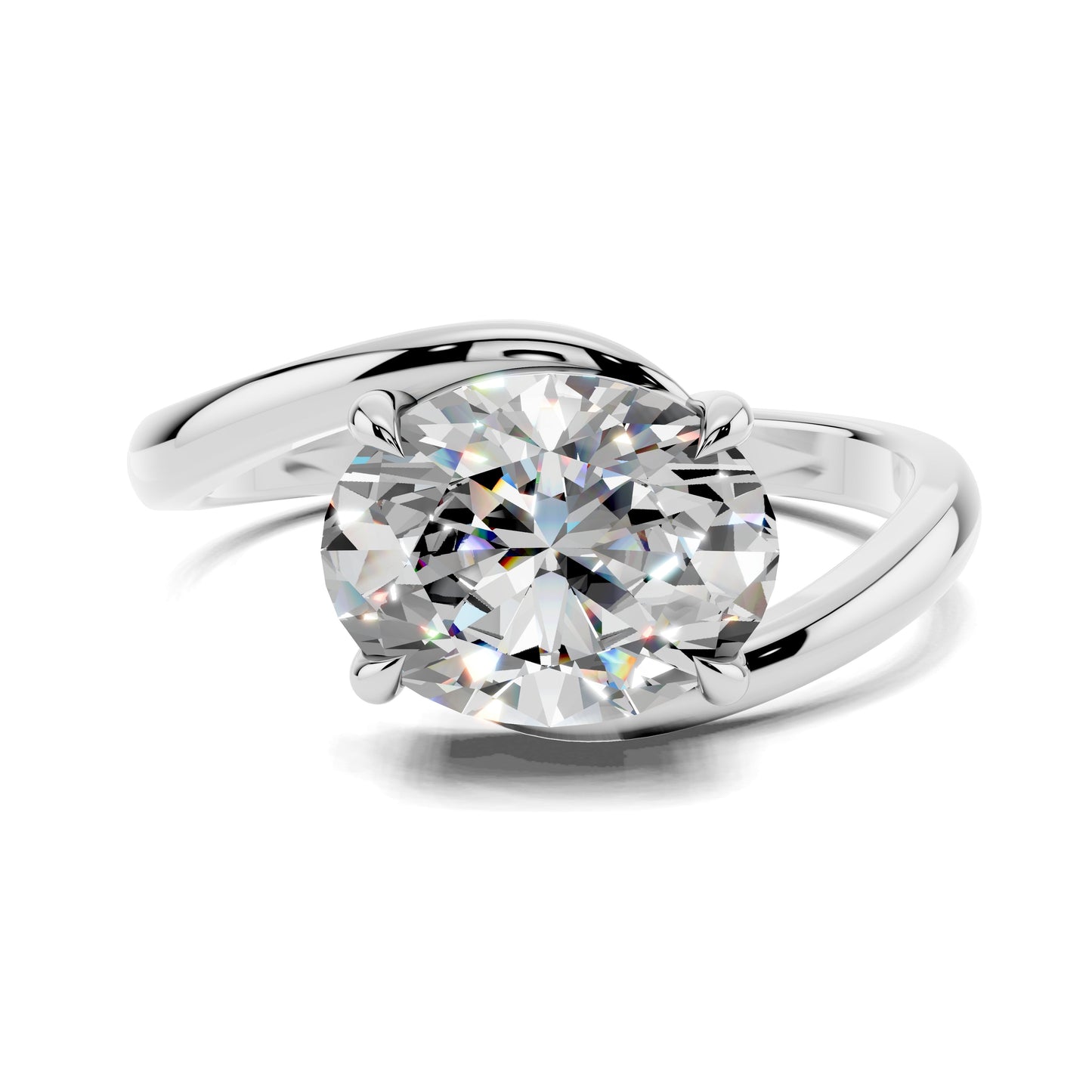 Samantha Solitaire Oval Bypass Engagement Ring