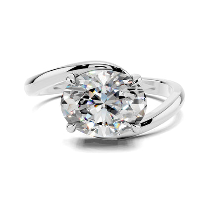 Samantha Solitaire Oval Bypass Engagement Ring