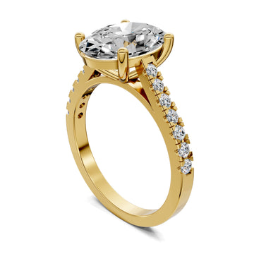 Aurora Pavé Solitaire Engagement Ring