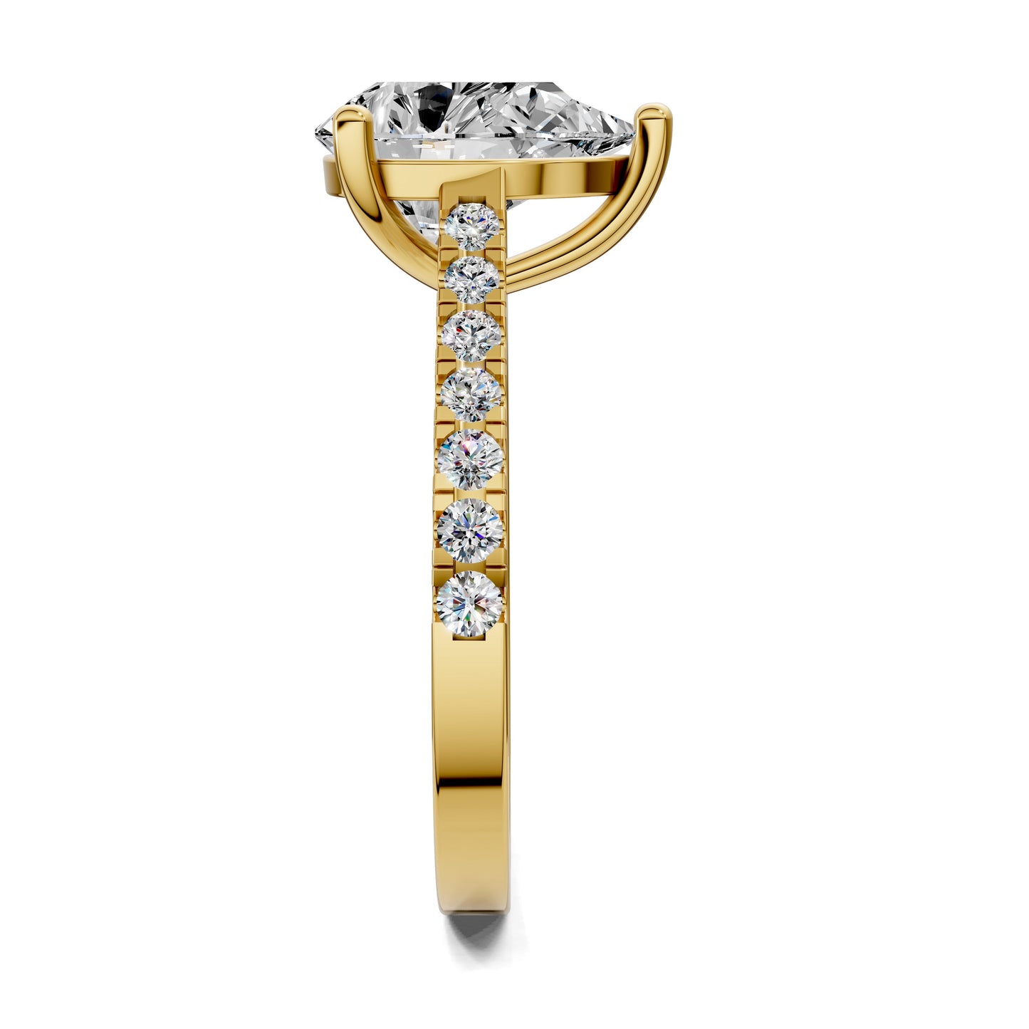Aurora Pavé Engagement Ring – 2.5ct Pear Lab Grown Diamond