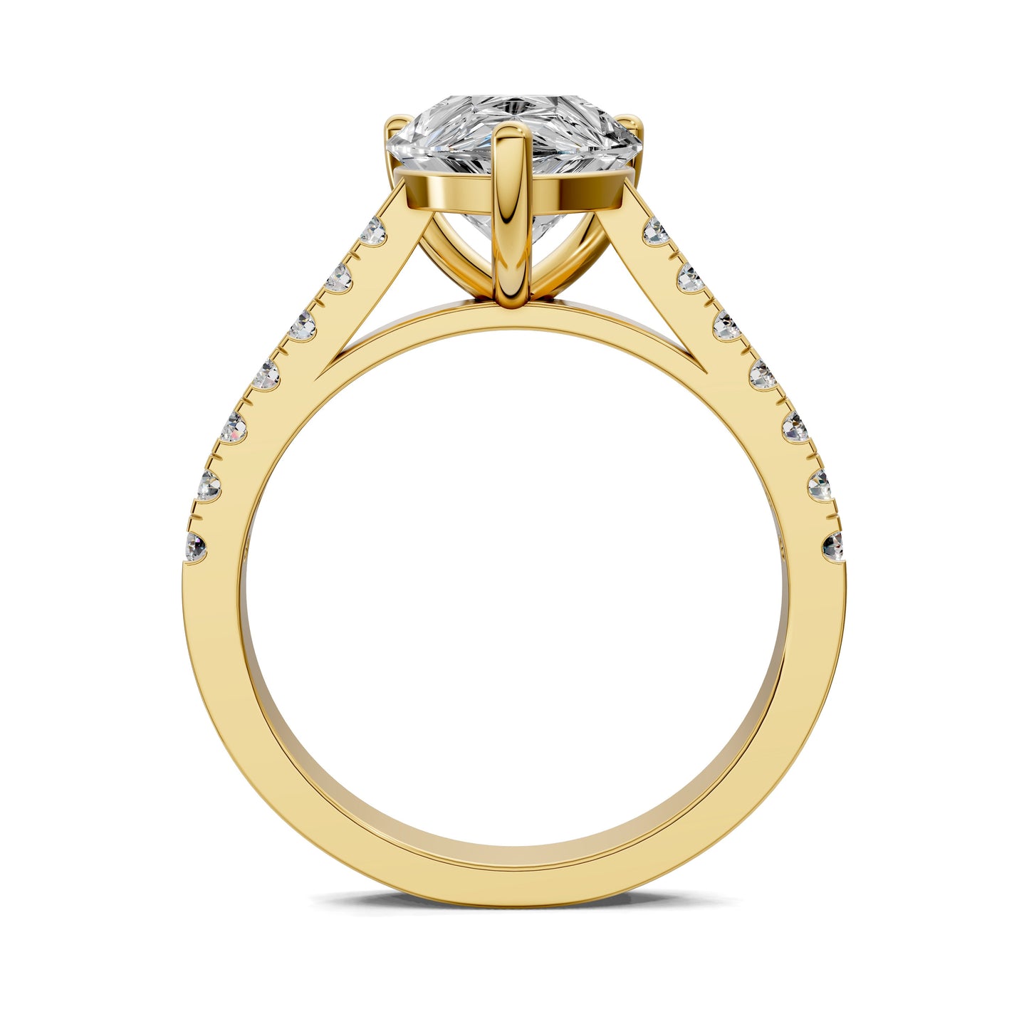 Aurora Pavé Engagement Ring – 2.5ct Pear Lab Grown Diamond