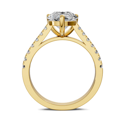 Aurora Pavé Engagement Ring – 2.5ct Pear Lab Grown Diamond