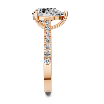Aurora Pavé Engagement Ring – 2.5ct Pear Lab Grown Diamond