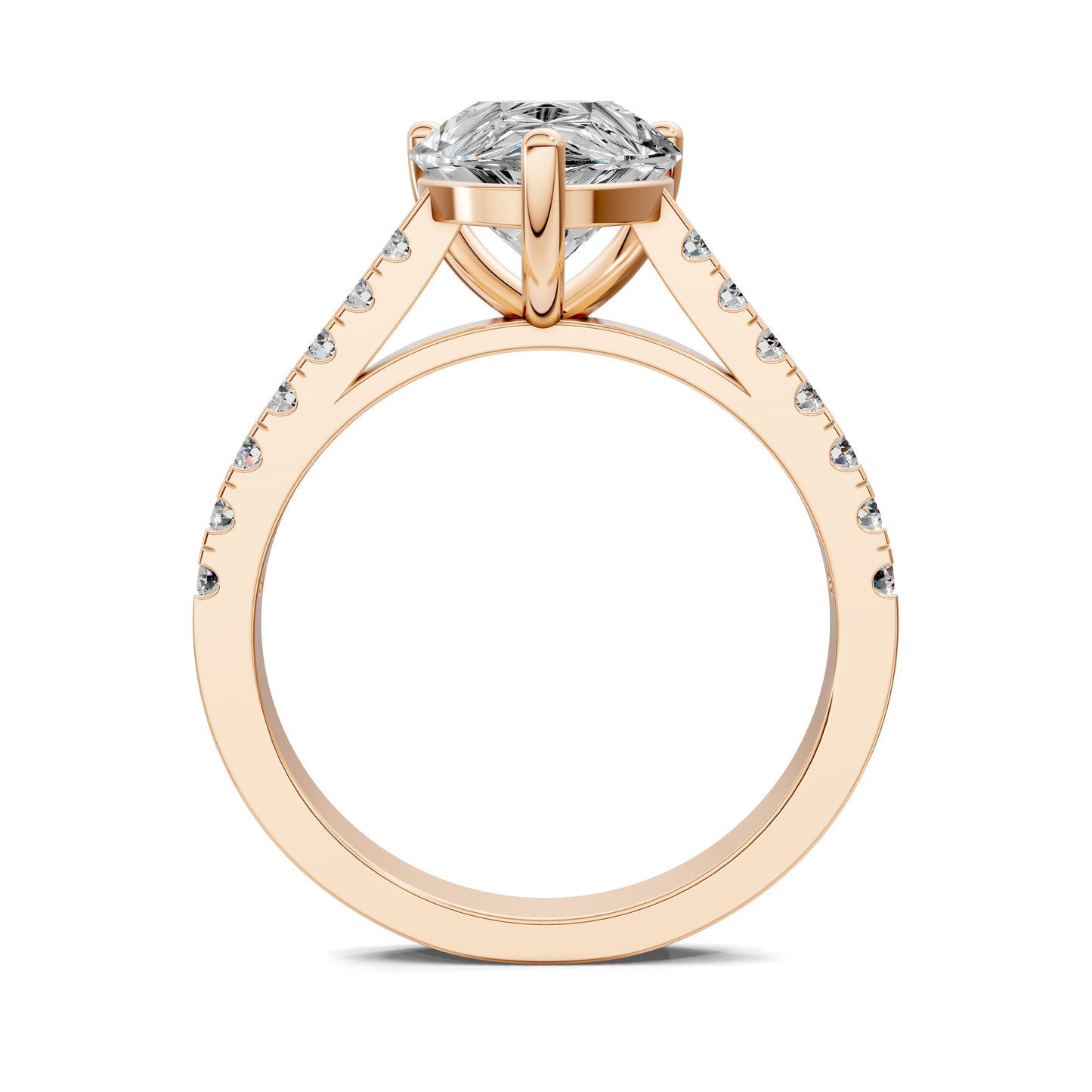 Aurora Pavé Engagement Ring – 2.5ct Pear Lab Grown Diamond