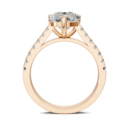Aurora Pavé Engagement Ring – 2.5ct Pear Lab Grown Diamond
