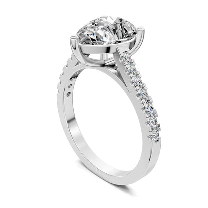 Aurora Pavé Engagement Ring – 2.5ct Pear Lab Grown Diamond