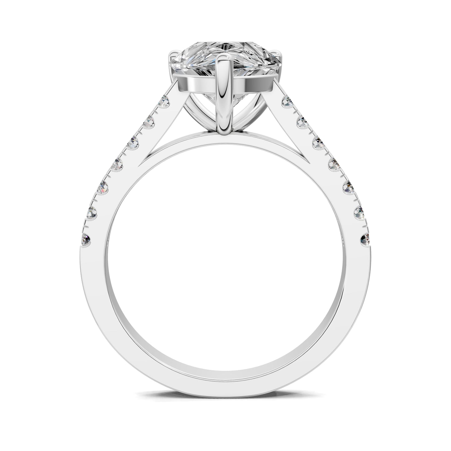 Aurora Pavé Engagement Ring – 2.5ct Pear Lab Grown Diamond
