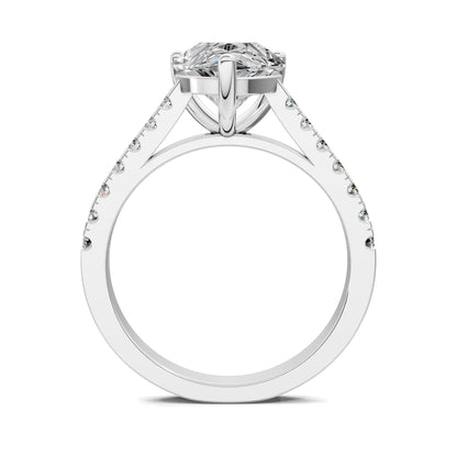 Aurora Pavé Engagement Ring – 2.5ct Pear Lab Grown Diamond