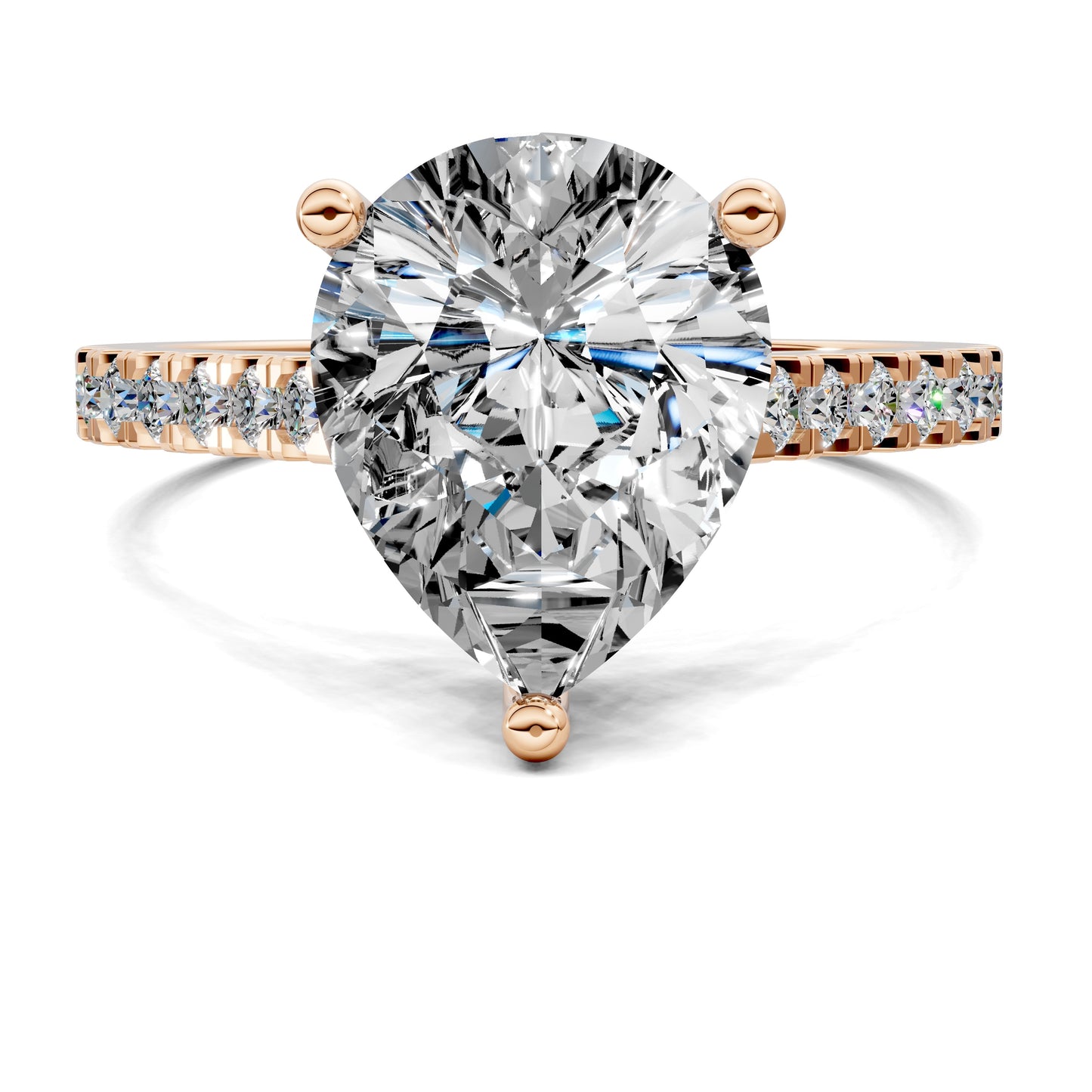 Aurora Pavé Engagement Ring – 2.5ct Pear Lab Grown Diamond