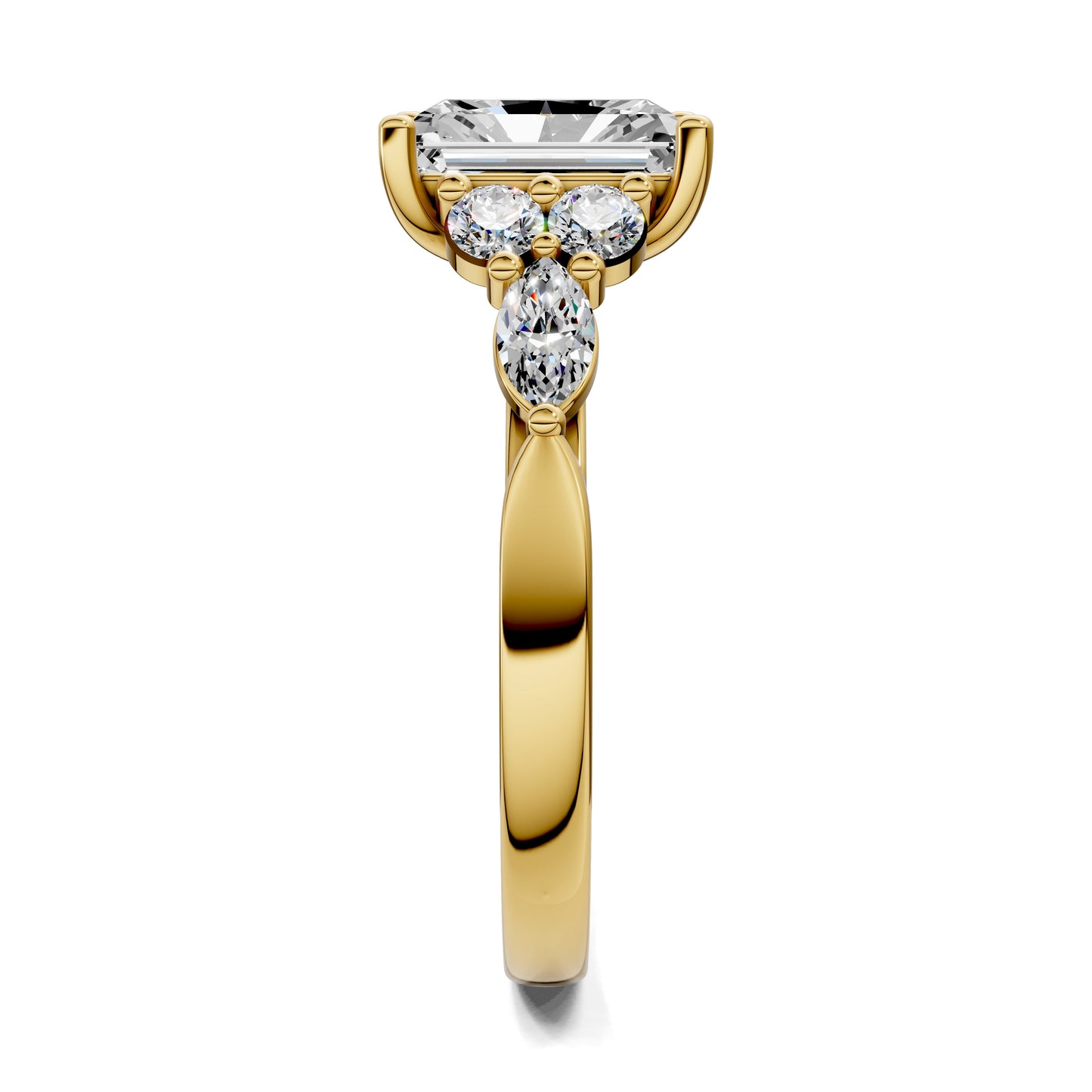 Brittany Cluster Ring – 2ct Radiant Lab Grown Diamond