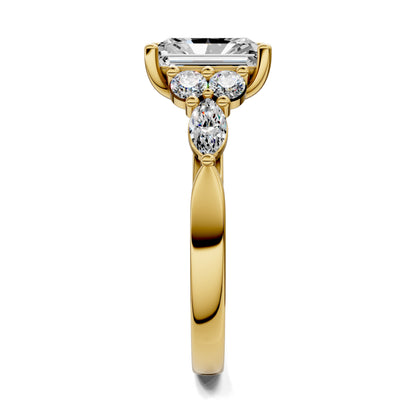 Brittany Cluster Ring – 2ct Radiant Lab Grown Diamond