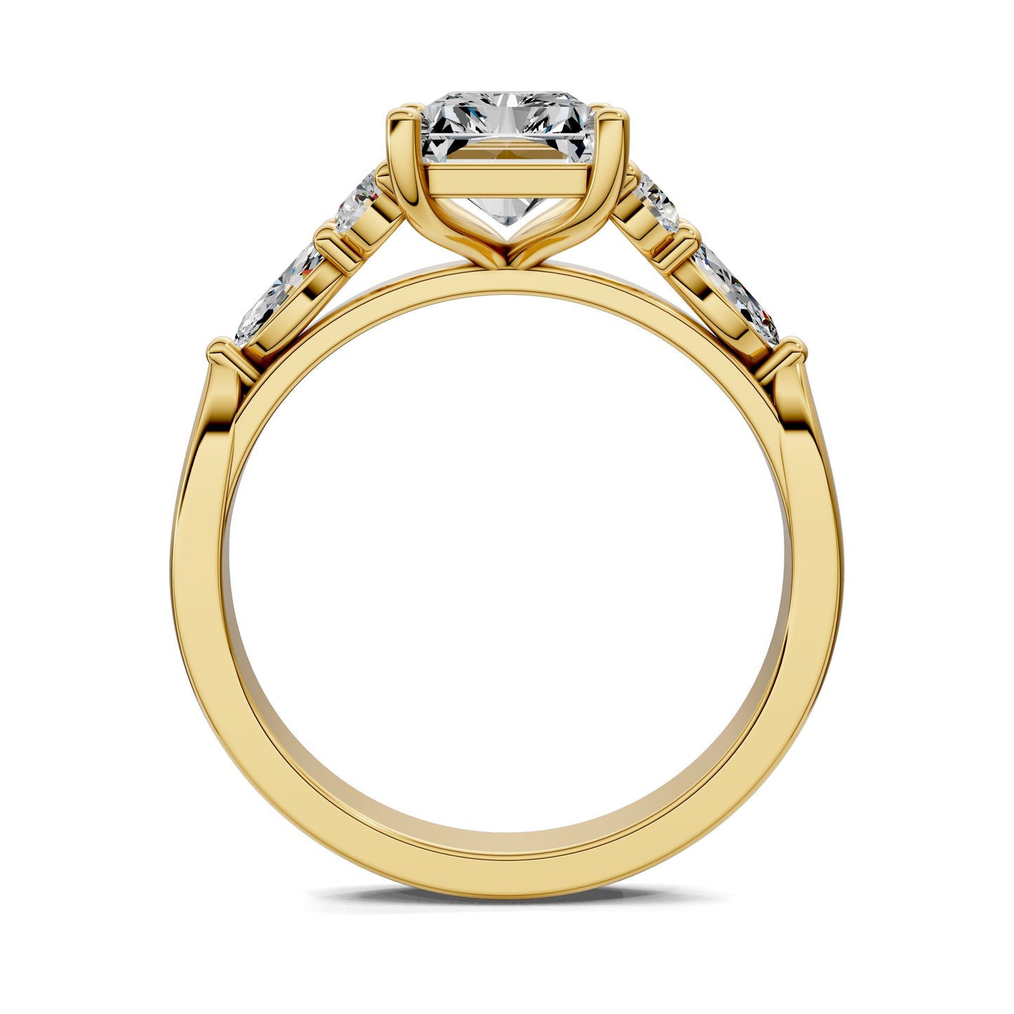 Brittany Cluster Ring – 2ct Radiant Lab Grown Diamond