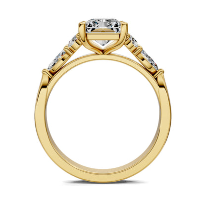 Brittany Cluster Ring – 2ct Radiant Lab Grown Diamond