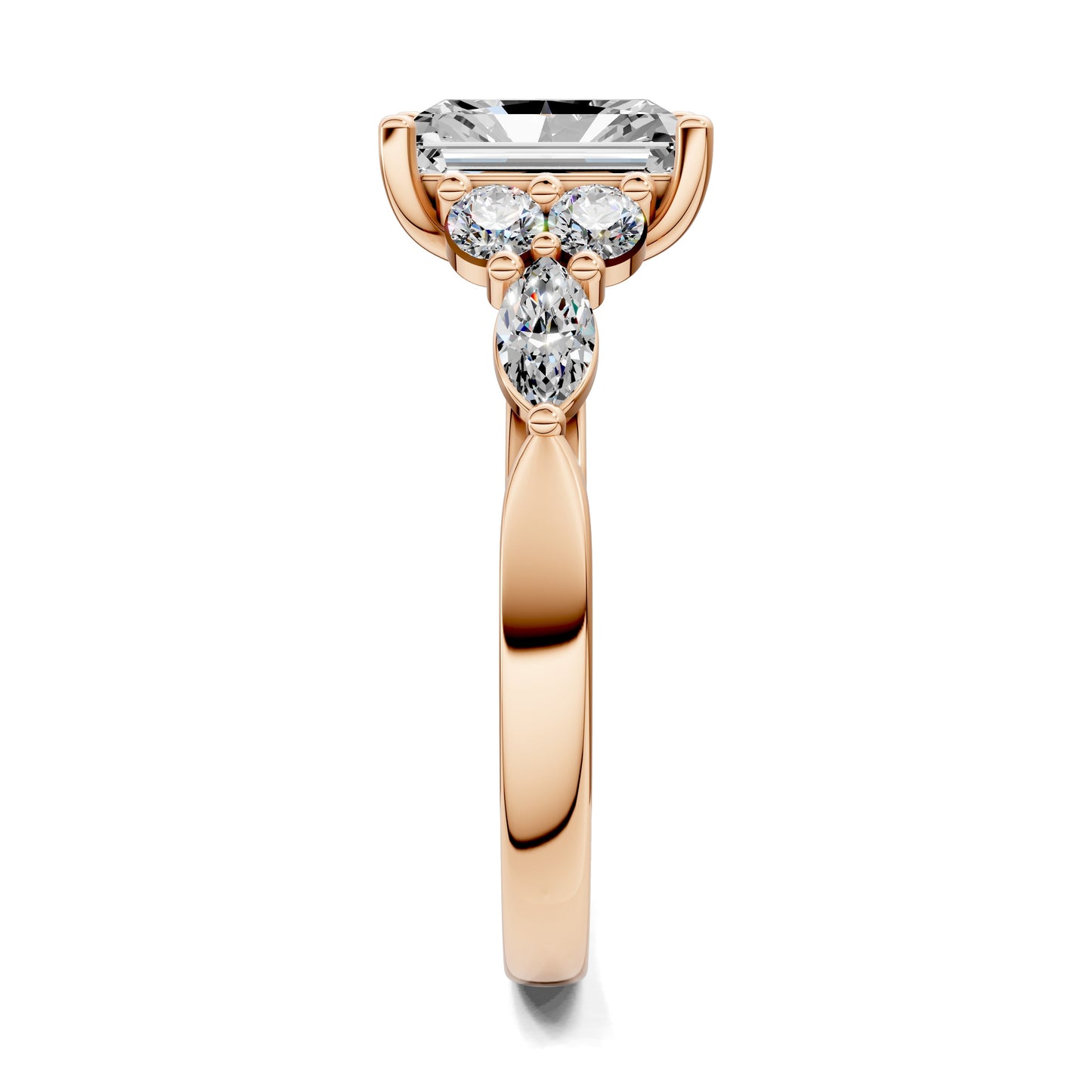 Brittany Cluster Ring – 2ct Radiant Lab Grown Diamond