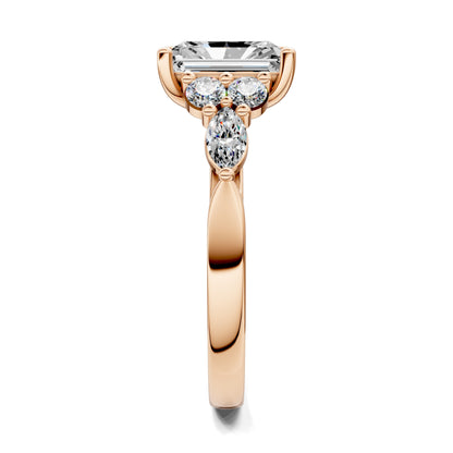 Brittany Cluster Ring – 2ct Radiant Lab Grown Diamond