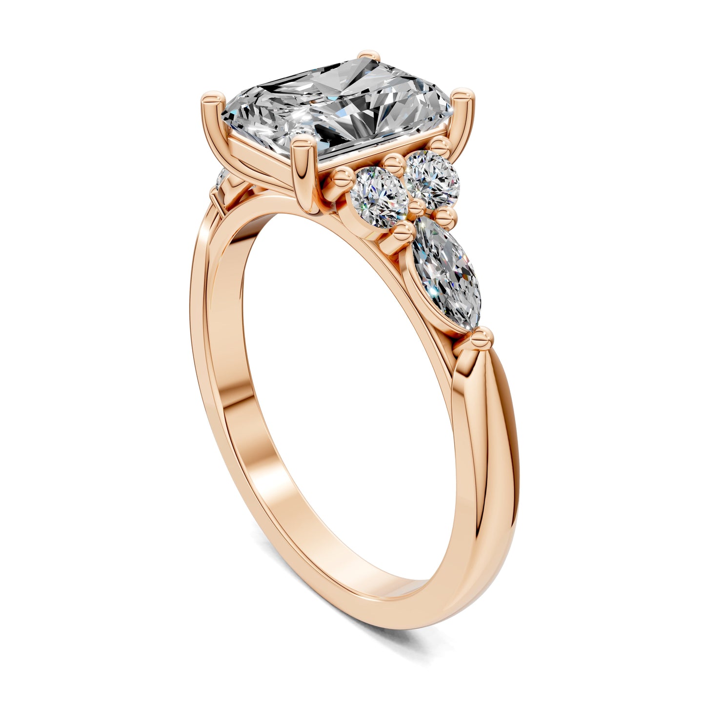 Brittany Cluster Ring – 2ct Radiant Lab Grown Diamond