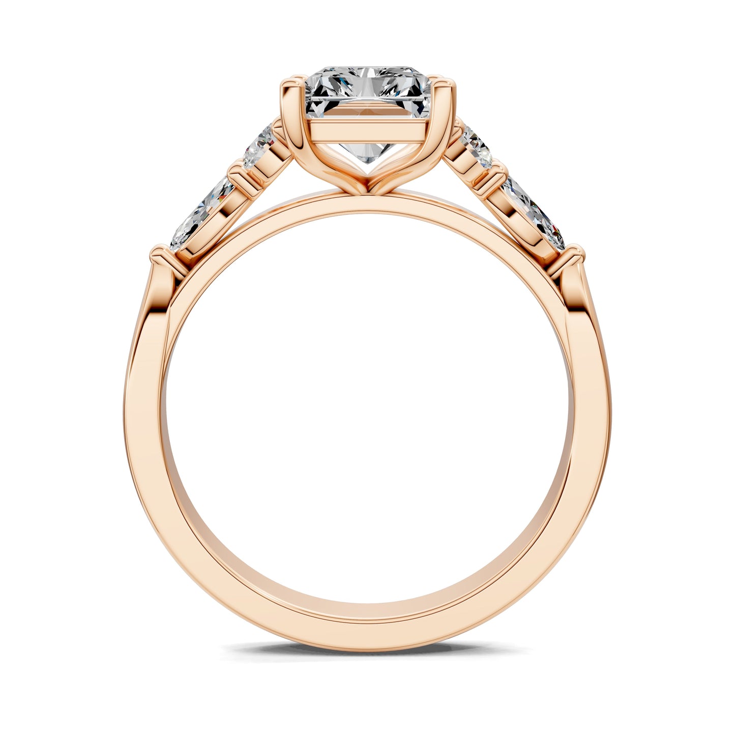 Brittany Cluster Ring – 2ct Radiant Lab Grown Diamond