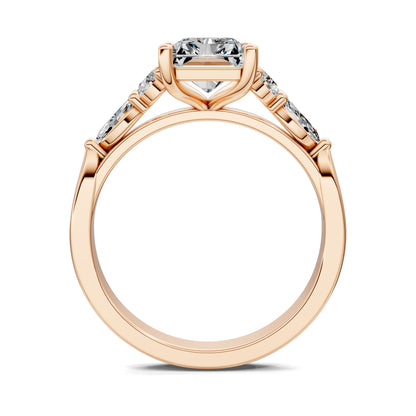 Brittany Cluster Ring – 2ct Radiant Lab Grown Diamond