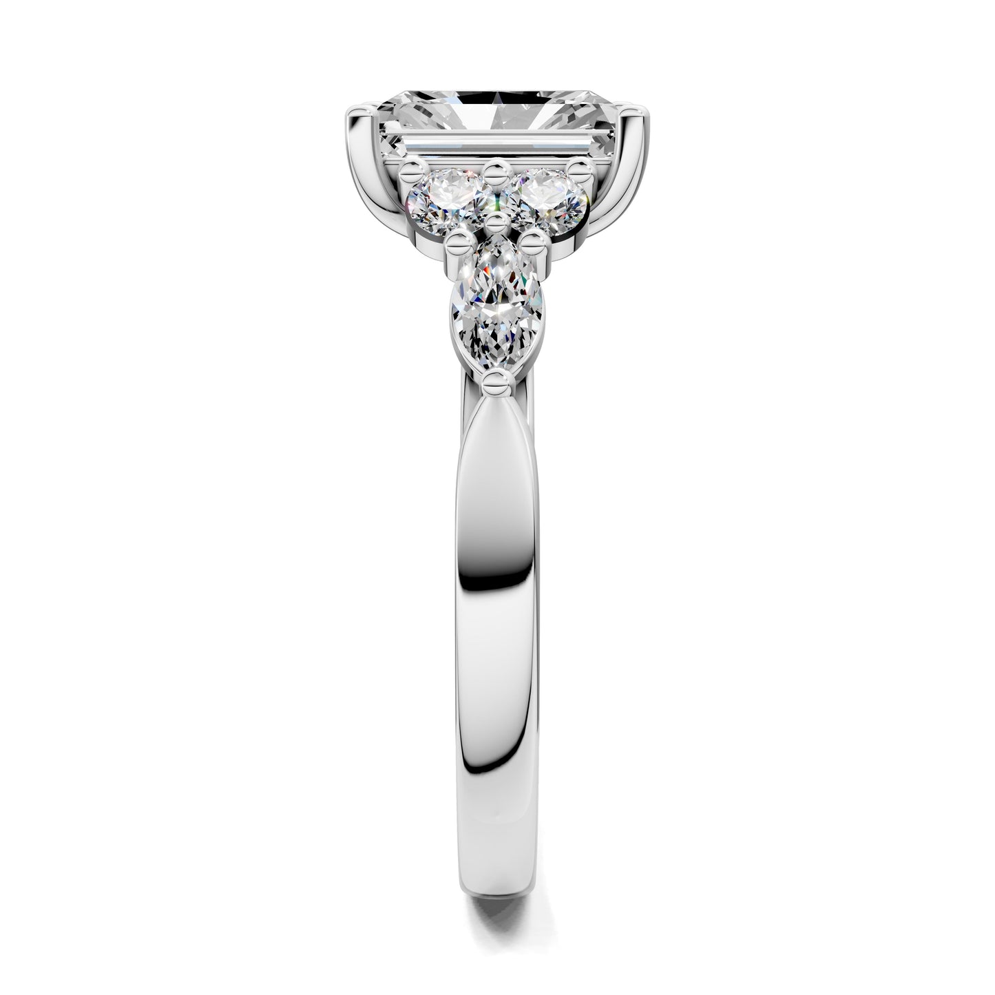 Brittany Cluster Ring – 2ct Radiant Lab Grown Diamond