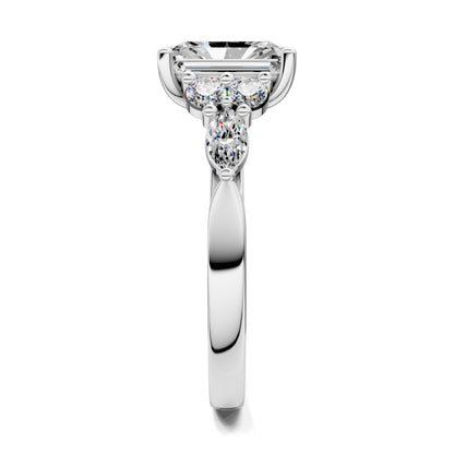 Brittany Cluster Ring – 2ct Radiant Lab Grown Diamond